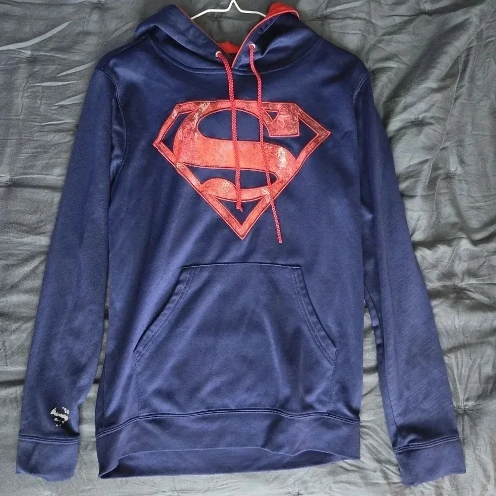 DC Comics Superman Logo Graphics Pullover Hoodie Sz S ~ 3/$15 - Picture 2 of 9